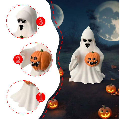 Estatua De , Figura De De Halloween, Fantasma De Calabaza
