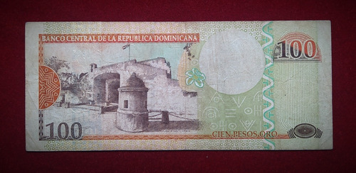 Billete 100 Pesos Oro República Dominicana 2009 Pick 177 B (Usado)