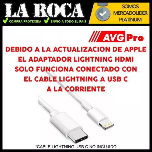 Adaptador Lightning A Hdmi Av Video Compatible iPhone Apple
