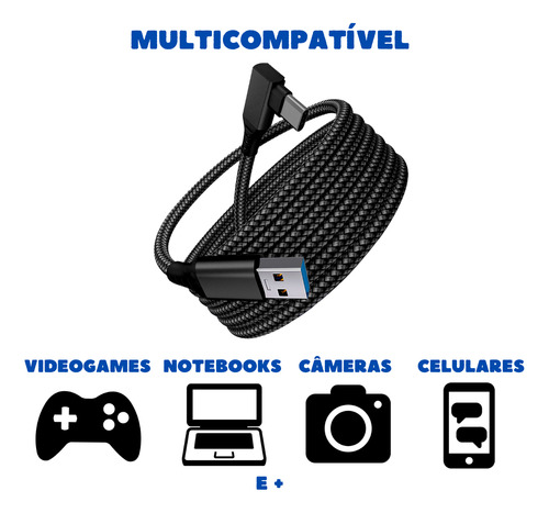 Cabo Usb-c Em L 5 Metros ( 5m )