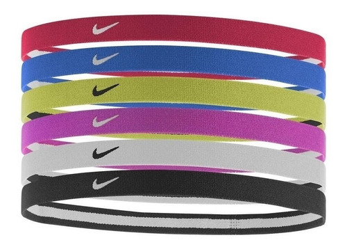 Nike Swoosh Sport Headbands 6pk, Varios Colores, Talla Única