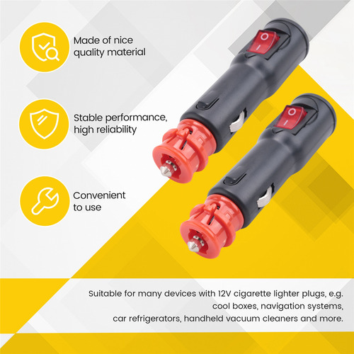 Adaptador De Corriente De 2 Piezas, Conector De 12 V Para Co