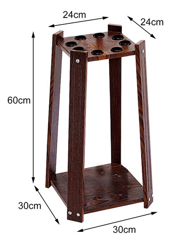 8 Pool Billiard Cue Rack Bracket Display Shelf Pool Marrón