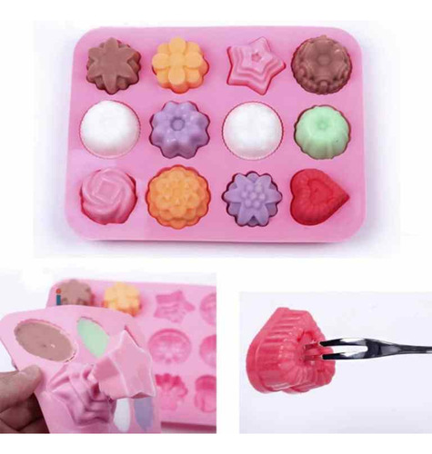 Molde 3d Silicon Gelatina Dulce Jabones Varias Figuras