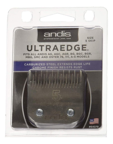 Andis Ultraedge Hair Clipper Blade Size 5 Skip Tooth 64079