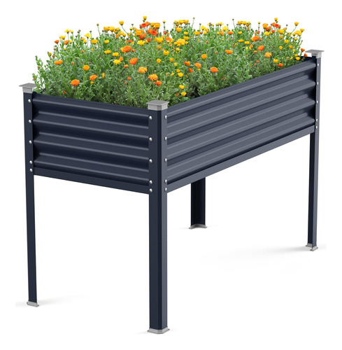 Winpull Cama De Jardin Elevada Con Patas, 48 X 24 X 32 Pulga