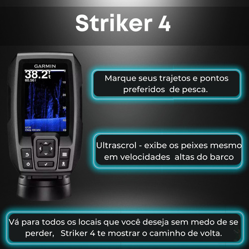 Imagem 2 de 7 de Sonar Sonda Fishfinder Striker 4 Garmin Com Gps E Transdutor