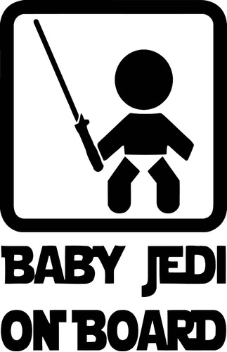 Baby Jedi On Board Sticker Auto Tuning Bebé A Bordo