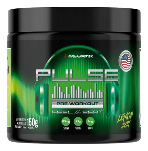 Pulse Feel The Beat Pré Treino 150g Cellgenix Sabor Limão