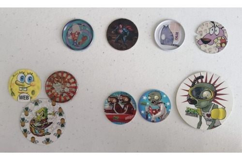 15 Tazos- Bobesponja /mascotas /plantasvszombies /dc /marvel