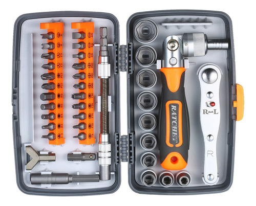 . Llave Destornillador Portátil 38pc Ratchet Kit Flexible .