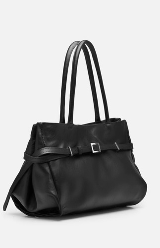 Cartera De Cuero Vacuno / Facultad Trabajo Birkin Negro Lisa Níquel Negro