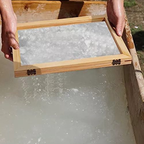 Juego De Pantallas De Marcos De Papel De Madera 3x