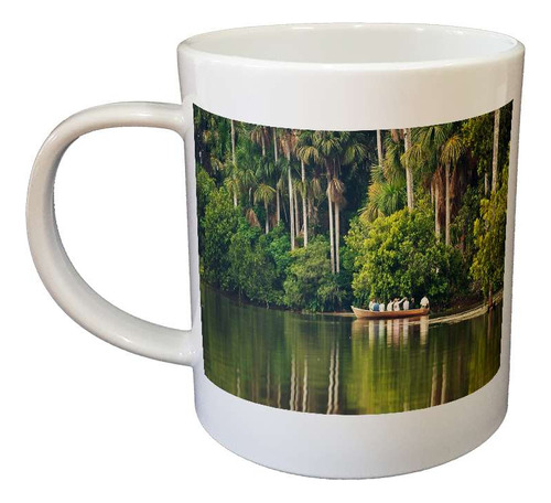 Taza Plastico Jungla Amazonas Barquito En El Rio M2