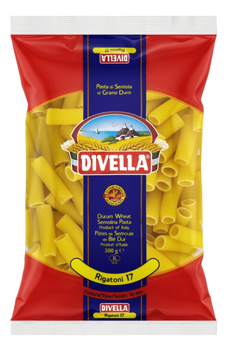 Macarrão de Sêmola Grano Duro Rigatoni 17 Divella Pacote 500g