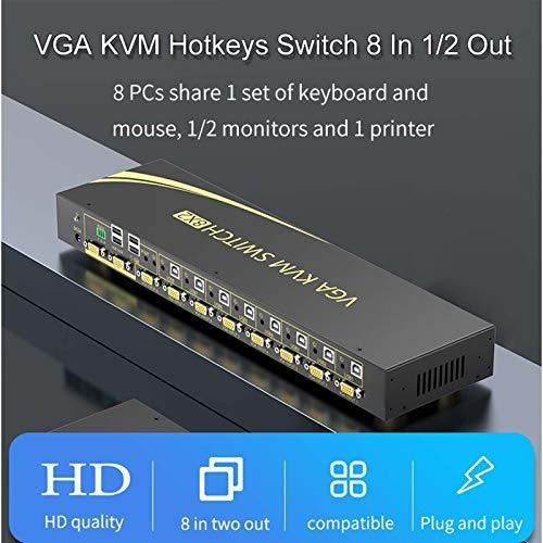 Conmutador Automático Ekl Vga Kvm, 8 Puertos, Entrada Y 2 Sa
