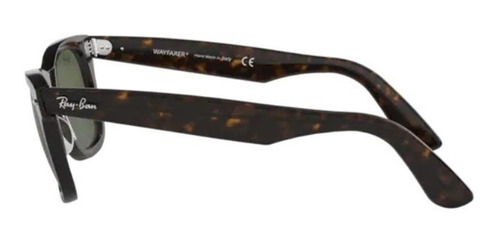 Imagen 4 de 4 de Anteojos de sol Ray-Ban Wayfarer Original Classic Standard con marco de acetato color gloss tortoise, lente green de cristal clásica, varilla gloss tortoise de acetato - RB2140