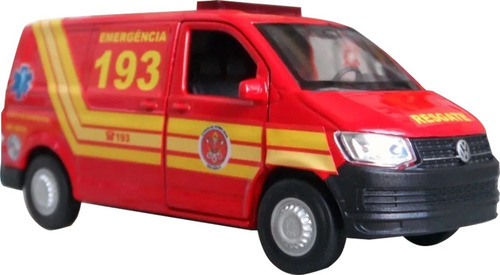 Miniatura Viatura Bombeiros Resgate Ambulância Pm Sp 193