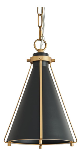 Lámpara Colgante Metálica Negro Y Dorado Para Cocina 18cm