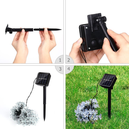 Qedertek Secuencia Solar Luces Led, 21 Pies 50 De Hadas Flor
