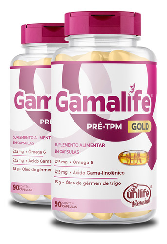 Kit 2 Gamalife Pré-tpm Unilife 90 Cápsulas 350mg