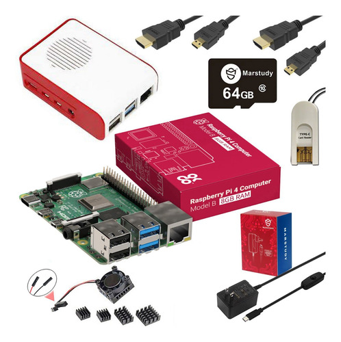 Marstudy Raspberry Pi 4 Model B Starter Kit -64gb Edition/ra