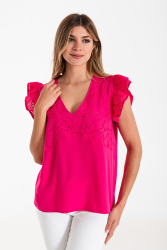 Blusa Broderie Escote V Sami