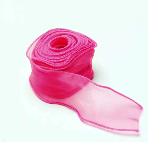 Rollo X2u Cinta Organza 4m Traslucida Cod. 3117 Fucsia