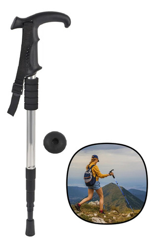Bastón Trekking Extensible Con Amortiguador Y Empuñadura Ergonómica Antideslizante. Liviano Y Plegable Para Senderismo, Montaña, Escalada O Caminatas.