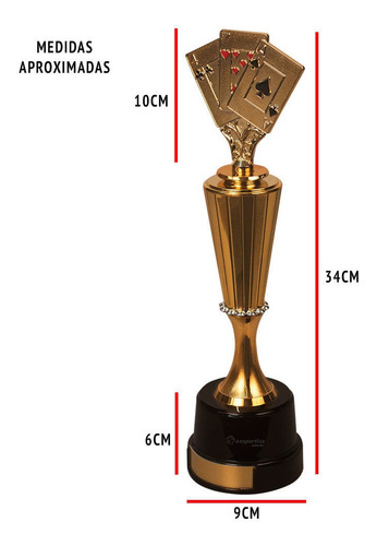 Imagem 4 de 4 de Troféu Piazza Baralho 38cm