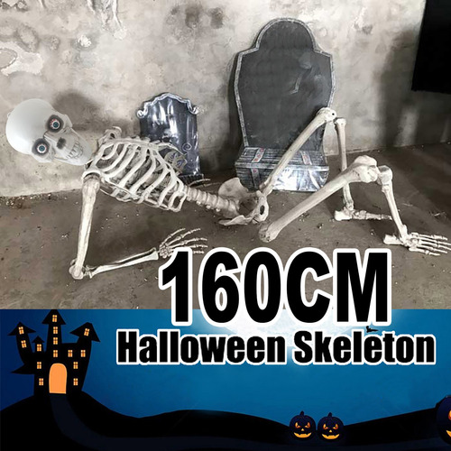 Halloween Esqueleto Prop Humano Tamaño Completo Cráneo Mano