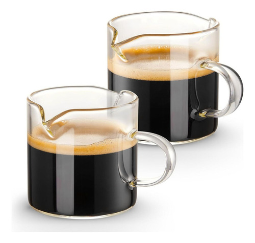 U Chef Juego De 2 Tazas De Café Espresso Vidrio Transparente