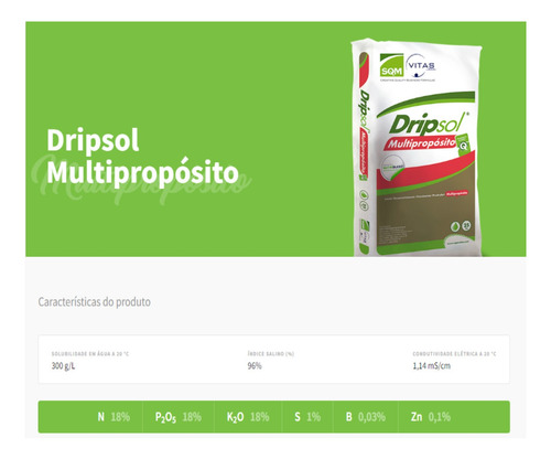 Fertilizante Dripsol Multiproposito 18-18-18 25kg