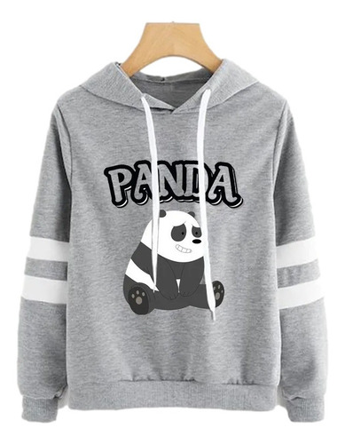 Buzo Buso Saco Hoodie Gris Osos Escandalosos Panda