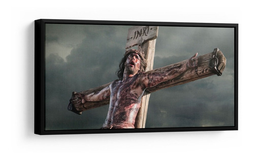 Quadro Jesus Misericordioso Grande Com Moldura 100x50 Cm