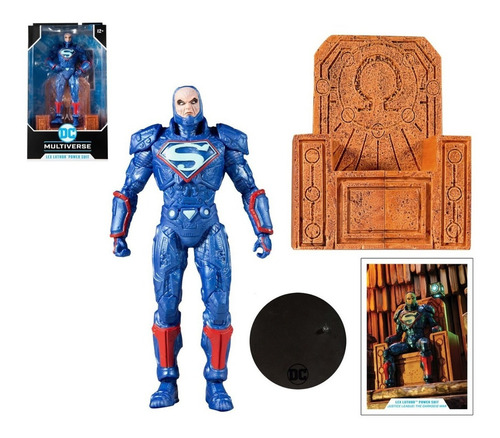 Lex Luthor Blue Power Suit Y Trono Dc Multiverse Mcfarlane