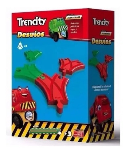 Imagen 2 de 2 de Trencity Kit De Vias Desvios Accesorios Tren Color Rojo/verde