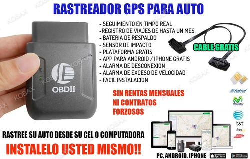 Imagen 2 de 8 de Rastreador Gps Tracker Obd Plataforma Gratis De Por Vida