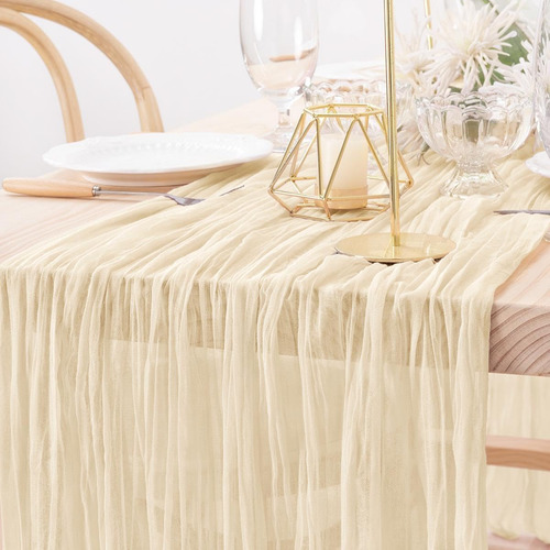 Mantel Table Runner Semitransparente, Gasa, 6 Unidades