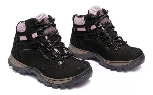 Bota Original Caterpillar Feminina Confortável Couro Legitimo palmilha a  Gel Rosa Impermeável.