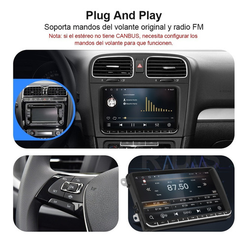 Estéreo Ram2g Carplay Para Vw Polo Vento Bora Golf Jetta Mk6