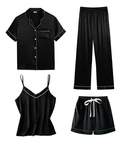 Nuevo Conjunto Pijama Y Pijama Seda Para Mujer, Ropa Dorm