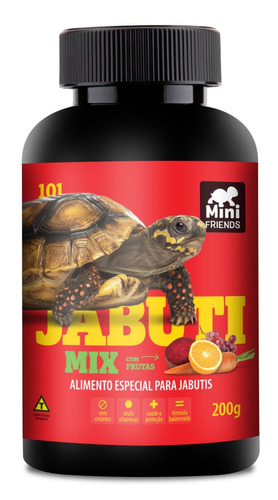 Mini Friends - Alimento Premium Jabuti Mix - 200 G