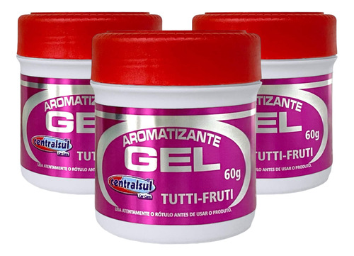 Aromatizante Gel Tutti-frutti 60g Centralsul  3 Unidades