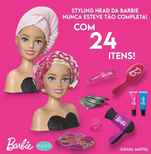 Boneca Barbie Busto Maquiagem Styling Head Faces Acessorios - Rosa