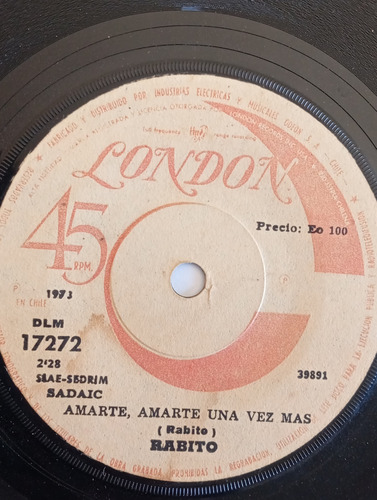 Vinilo Single De Rabito -- Cual Es Tu Nombre( S117-i197-u83 (Usado)