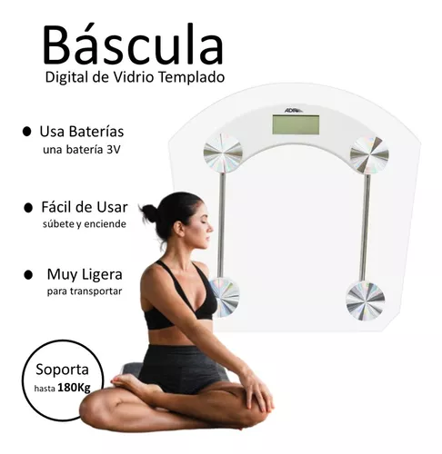 Bascula Digital Cristal Templado Vidrio Personal 180kg Baño