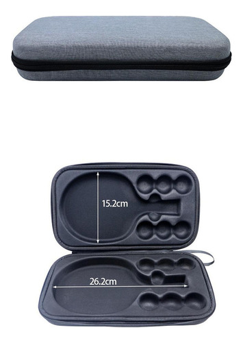 Table Tennis Racket Case, Grey With 2 Trays