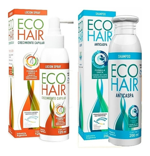 Combo Ecohair Loción Crecimiento Capilar+ Shampoo Caspa