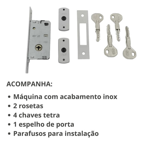 Fechadura Trava De Segurança Auxiliar Chave Tetra 1003 Stam
